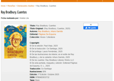 Annika Entre Libros reseña los Cuentos de Bradbury