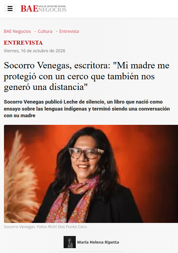 BAE Negocios entrevista a Socorro Venegas