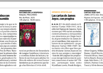 El Comercio anticipa la publicación del segundo tomo de las Cartas de Joyce