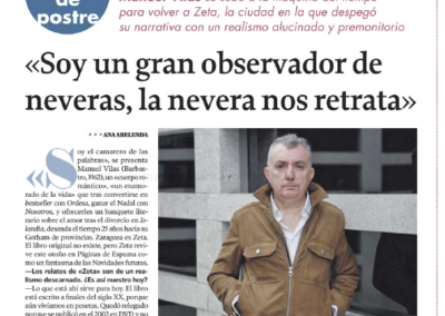 La Voz de Galicia entrevista a Manuel Vilas