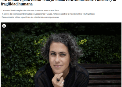 Entrevista a Katya Adaui en el diario Clarín