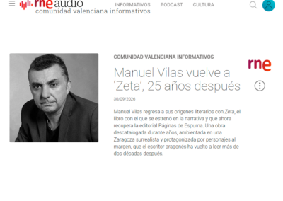 Manuel Vilas en el informativo de RNE Comunidad Valenciana