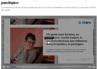 El Tiempo entrevista a Cecilia Eudave