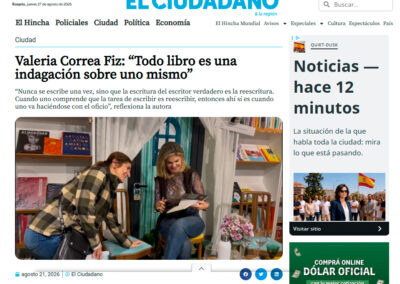 El Ciudadano de Rosario entrevista a Valeria Correa Fiz