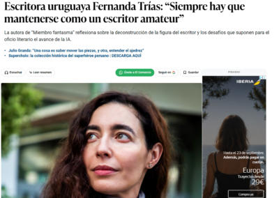 El Comercio (Perú) entrevista a Fernanda Trías