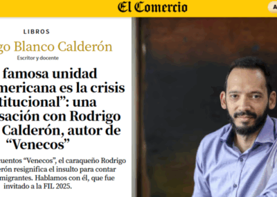 El Comercio de Perú entrevista a Rodrigo Blanco Calderón