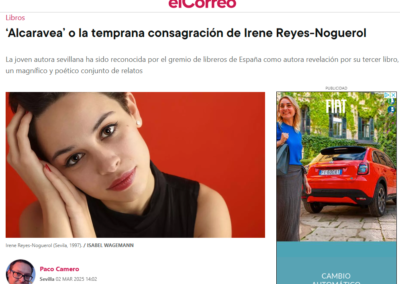 El Correo de Andalucía entrevista a Irene Reyes-Noguerol