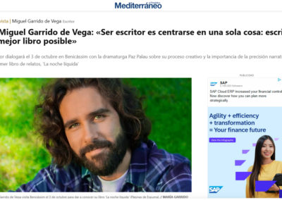El Periódico Mediterráneo entrevista a Miguel Garrido de Vega