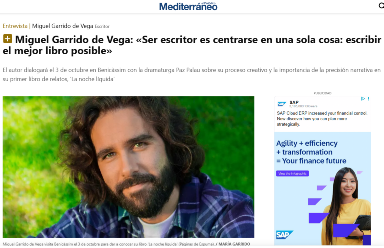 El Periódico Mediterráneo entrevista a Miguel Garrido de Vega