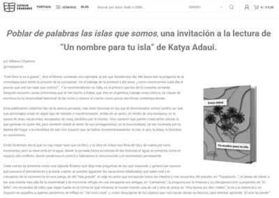 Espacio Chamangá reseña Un nombre para tu isla