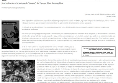 Reseña de Larvas en Espacio Chamangá