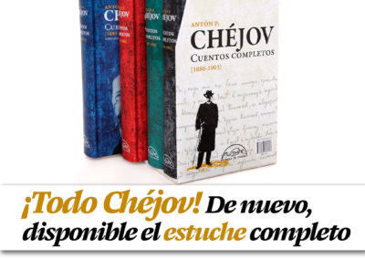 El estuche de los Cuentos completos de chéjov, ya dispoble