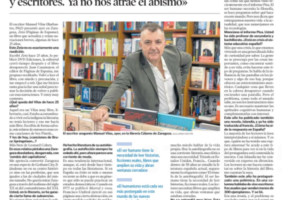 Heraldo de Aragón entrevista a Manuel Vilas