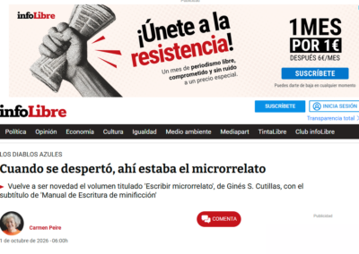InfoLibre entrevista a Ginés Cutillas acerca del manual Escribir microrrelato