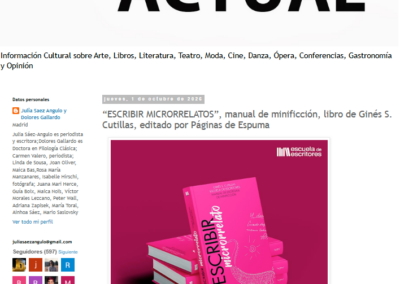 La Mirada Actual reseña Escribir microrrelato