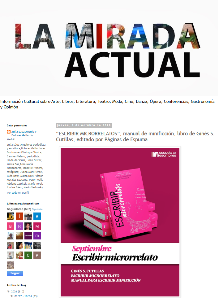 La Mirada Actual reseña Escribir microrrelato