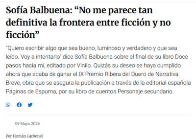La Gaceta de Argentina entrevista a Sofía Balbuena