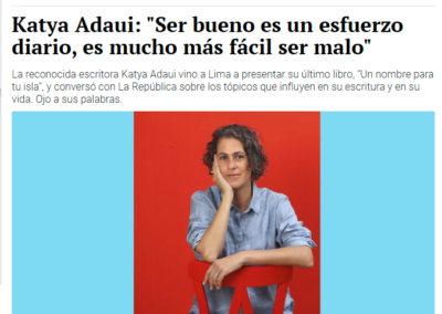 La República entrevista a Katya Adaui