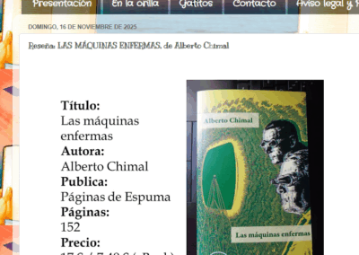 La Orilla de las Letras reseña Las máquinas enfermas