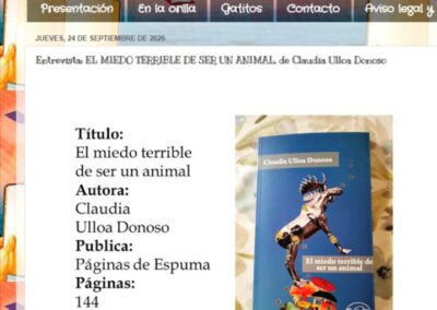 La Orilla de las Letras reseña El miedo terrible de ser un animal