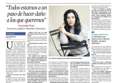 La Vanguardia entrevista a Fernanda Trías