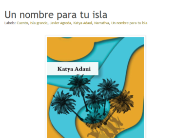 El blog Lecturas reseña Un nombre para tu isla