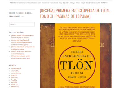 Libros de Cíbola reseña la Primera Enciclopedia de Tlön
