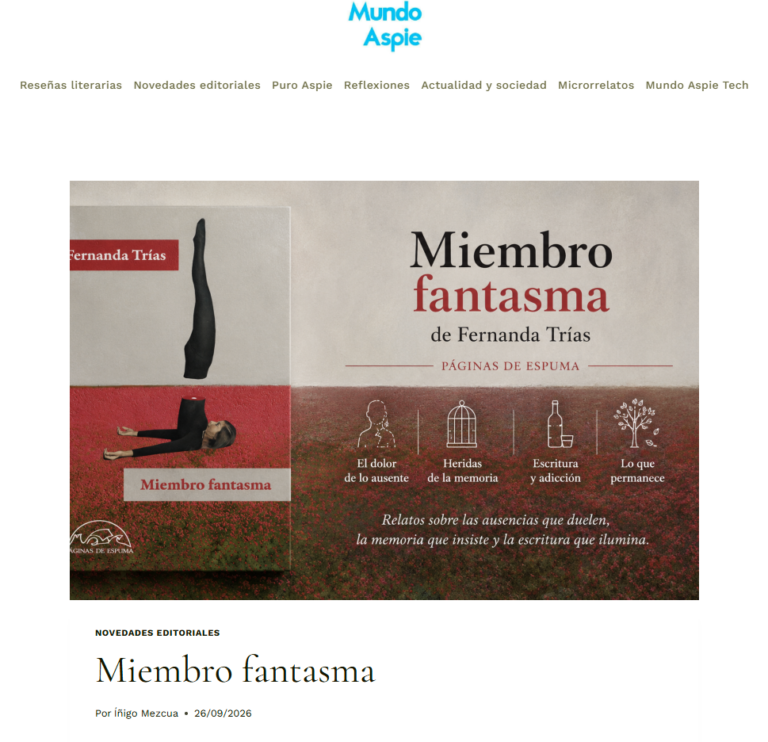Mundo Aspie reseña Miembro fantasma