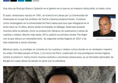 Entrevista a Rodrigo Blanco Calderón en Noticias CV