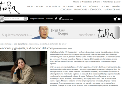 Revista Turia reseña Personaje secundario