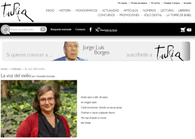 Artículo sobre Exilio en Revista Turia