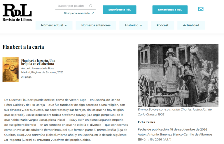 Revista de Libros reseña Flaubert a la carta